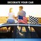 G128 Combo Pack: American USA Car Flag & Checkered Race Car Flag 11x17 In | Both Double Sided Printed 150D Polyester | Flagpole Included | Perfect for Festival Celebrations, Parades